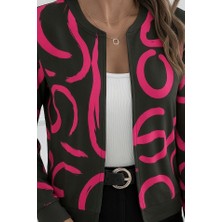 Hariqa Kadın Uzun Kollu Önden Fermuarlı Kısa Şardonlu Dalgıç Ceket