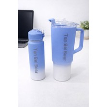 Bmhouse 2’li Spor Matara Seti Büyük Boy Termos Kupa Araç Içi Bardaklık Uyumlu Su Matarası