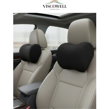 Viscowell Visco Ikili Araç Başlıkları Araç Boyun Yastığı – Ortopedik Oto Koltuk Boyun Desteği Siyah