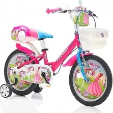 Feyza Design Çocuk Bisikleti 16 Jant Pembe Mavi Güvenli ve Dayanıklı