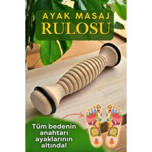 Feyza Design Ahşap Ayak Masaj Rulosu - Rahatlama ve Stres Azaltma Aracı