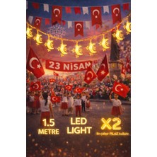 Okavango 1,5 Metre 3 Yıldız 1 Ay Led, 23 Nisan Süsleri 23 Nisan Okul Anaokulu Süslemeleri