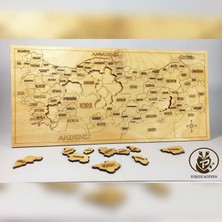 Ahşap Türkiye Haritası Puzzle Coğrafi Eğitici Oyun Yapboz