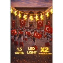 Pairla 1,5 Metre 3 Yıldız 1 Ay Led, 23 Nisan Süsleri 23 Nisan Okul Anaokulu Süslemeleri