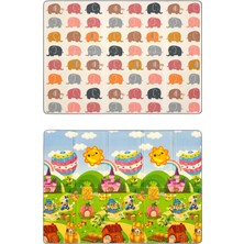 Coolmats 200X130X1 cm Baloncu Fil Ailesi - Macera Köyü Katlanabilir Oyun Matı