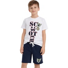 Scotch B'oyce Erkek Çocuk İkili Takım Beyaz T-Shirt Lacivert Şort