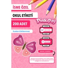 Isim Yazılabilir Güzel Kelebekler Temalı Okul Etiketi – Kalem & Defter Için 200 Adet