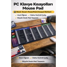 vooka 90X40 Ölçülerinde Ofis Verimliliğini Artıran Mouse Pad Word • Excel • Powerpoint Kısayolları