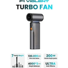Rigour Fioplus Ultra Güçlü F1 Turbo Jet Fan 130.000 Rpm, 4000MAH Batarya, Vakum & Üfleme