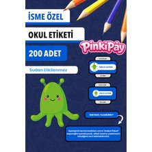 Isim Yazılabilir Uzay Temalı Okul Etiketi – Kalem & Defter Için 200 Adet (Figür 1)