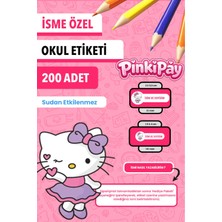 Isim Yazılabilir Hello Kitty Temalı Okul Etiketi – Kalem & Defter Için 200 Adet