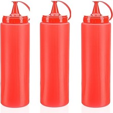 Decostyle Ketçap Şişesi - 1000ML Dev Boy Kırmızı 3 Adet