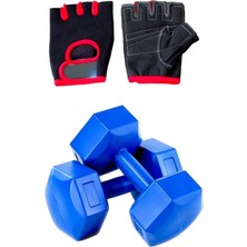 Feyza Design Kırmızı Ağırlık Eldiveni ve 2 Adet 5 kg Dambıl Seti Fitness Seti