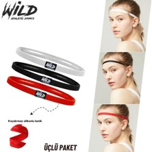 Feyza Design Yüksek Elastik Siyah Spor Saç Bandı Üçlü Set