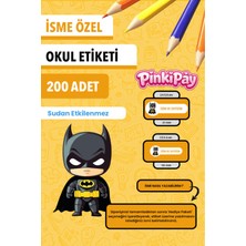 Isim Yazılabilir Batman Temalı Okul Etiketi – Kalem & Defter Için 200 Adet