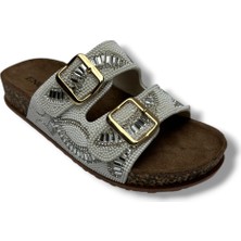 Enova Z183-26 Anatomik Taban Taşlı Çift Tokalı Kadın Terlik