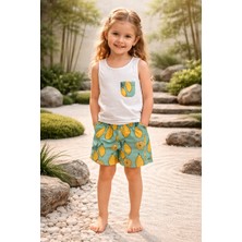 Kokoro M&b Limon Desenli Yazlık Bebek Takımı – Kolsuz Tişört ve Şort 2’li Çocuk Yaz Takımı