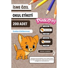 Isim Yazılabilir Sevimli Hayvanlar Temalı Okul Etiketi – Kalem & Defter Için 200 Adet (Figür 2)