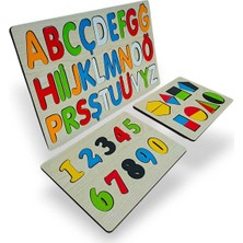 Feyza Design Ahşap Alfabe ve Rakam Puzzle Seti - Montessori Eğitici Oyuncak