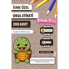 Isim Yazılabilir Sevimli Hayvanlar Temalı Okul Etiketi – Kalem & Defter Için 200 Adet (Figür 1)