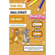 Isim Yazılabilir Tom And Jerry Temalı Okul Etiketi – Kalem & Defter Için 200 Adet