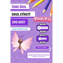 Isim Yazılabilir Sevimli Kelebekler Temalı Okul Etiketi – Kalem & Defter Için 200 Adet