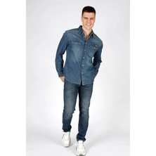 Lee Cooper Wolker 1 Erkek %100 Pamuk Jean Gömlek