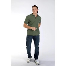 Lee Cooper Tylen Erkek %100 Pamuk Polo Yaka T-Shirt Haki