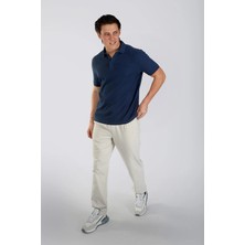 Lee Cooper Tylen Erkek %100 Pamuk Polo Yaka T-Shirt Açık Lacivert