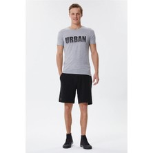 Lee Cooper Brendon Erkek %100 Pamuk Bisiklet Yaka T-Shirt Gri Melanj