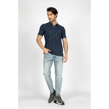Lee Cooper Devy Erkek %100 Pamuk Pike Polo Yaka T-Shirt Açık Lacivert
