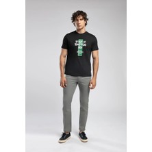 Lee Cooper Ric Erkek %100 Pamuk O Yaka T-Shirt Siyah