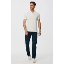 Lee Cooper Twins Erkek %100 Pamuk Polo Yaka T-Shirt Ekru