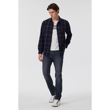 Lee Cooper Lupın Erkek Dokuma Uzun Kol Gömlek Lacivert Ekoseli