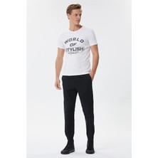 Lee Cooper Stylish Erkek Bisiklet Yaka T-Shirt Beyaz