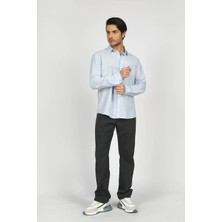 Lee Cooper Ketsa Erkek Uzun Kol Dokuma Gömlek Açık Mavi