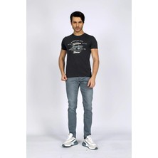 Lee Cooper Divided Erkek %100 Pamuk O Yaka T-Shirt Antrasit