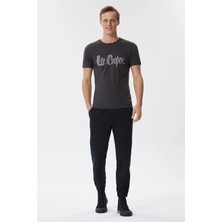 Lee Cooper Londonlogo Erkek %100 Pamuk Bisiklet Yaka T-Shirt Antrasit