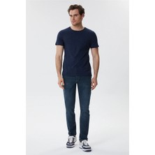 Lee Cooper Rogers Erkek %100 Pamuk Bisiklet Yaka T-Shirt Lacivert