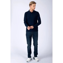 Lee Cooper Soon Erkek %100 Pamuk Uzun Kol T-Shirt Lacivert