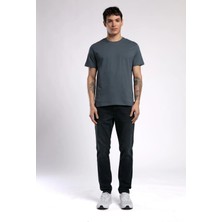 Lee Cooper Baselo Erkek %100 Pamuk O Yaka T-Shirt İndigo