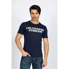 Lee Cooper Mike Erkek %100 Pamuk O Yaka T-Shirt Lacivert
