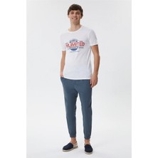 Lee Cooper Unlimited Erkek %100 Pamuk Bisiklet Yaka T-Shirt Beyaz