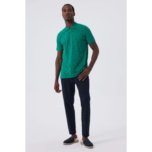 Lee Cooper Palm Erkek %100 Pamuk Pike Polo Yaka T-Shirt Yeşil