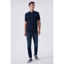 Lee Cooper Shark Erkek %100 Pamuk Pike Polo Yaka T-Shirt Lacivert