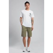 Lee Cooper Joan Cargo Erkek Dokuma Şort Haki