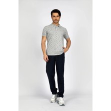 Lee Cooper Newandy Erkek %100 Pamuk Polo Yaka T-Shirt Gri Melanj
