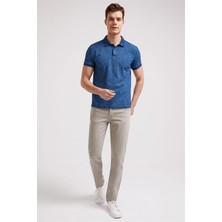 Lee Cooper Caesar Erkek %100 Pamuk Baskılı Polo Yaka T-Shirt İndigo