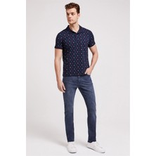 Lee Cooper Ship Erkek %100 Pamuk Polo Yaka T-Shirt Lacivert
