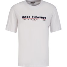 Lee Cooper Sanders Erkek %100 Pamuk Bisiklet Yaka T-Shirt Beyaz